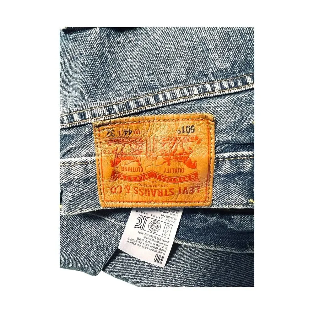 Levi's 501 Original Straight Jeans Medium Wash Button Fly Big Tall 44x32 00501